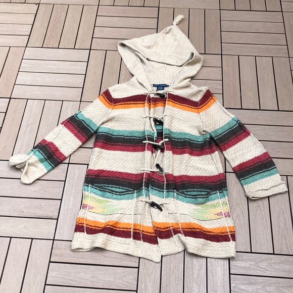 Ralph Lauren blue label Aztec serape toggle button hooded sweater cardigan - Picture 7 of 10
